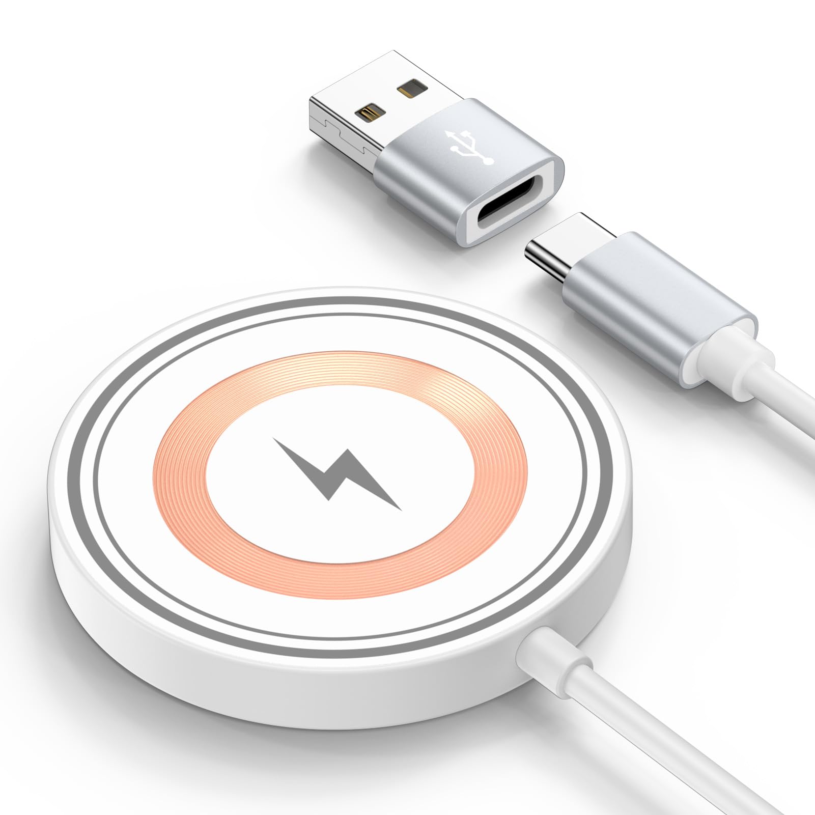 for Samsung S25 S26 Ultra Magnetic Wireless Charger Pad for Samsung Galaxy S26+ S26 S25 S24 S23 Z Flip 7 Z Fold 7,15W Magnet Wireless Charger Mat Station with 4FT USB C/USB A Port for iPhone 17e 16e