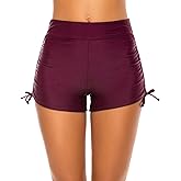 Lecieldusoir Women's Swim Shorts High Waisted Bathing Suit Bottoms Swimsuit Boy Shorts Swimwear Bikini Board Shorts