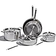 Heritage Steel Eater Series 8 Piece Core Set | Made in USA | 5 Ply Fully Clad Stainless Steel Cookware Set | Stay Cool Handle | Induction Ready & Non-Toxic
