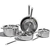 Heritage Steel Eater Series 8 Piece Core Set | Made in USA | 5 Ply Fully Clad Stainless Steel Cookware Set | Stay Cool Handle | Induction Ready &amp; Non-Toxic