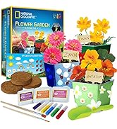 NATIONAL GEOGRAPHIC Flower Growing Kit for Kids - Decorate 3 Pots with Paint and Stickers, Kids G...