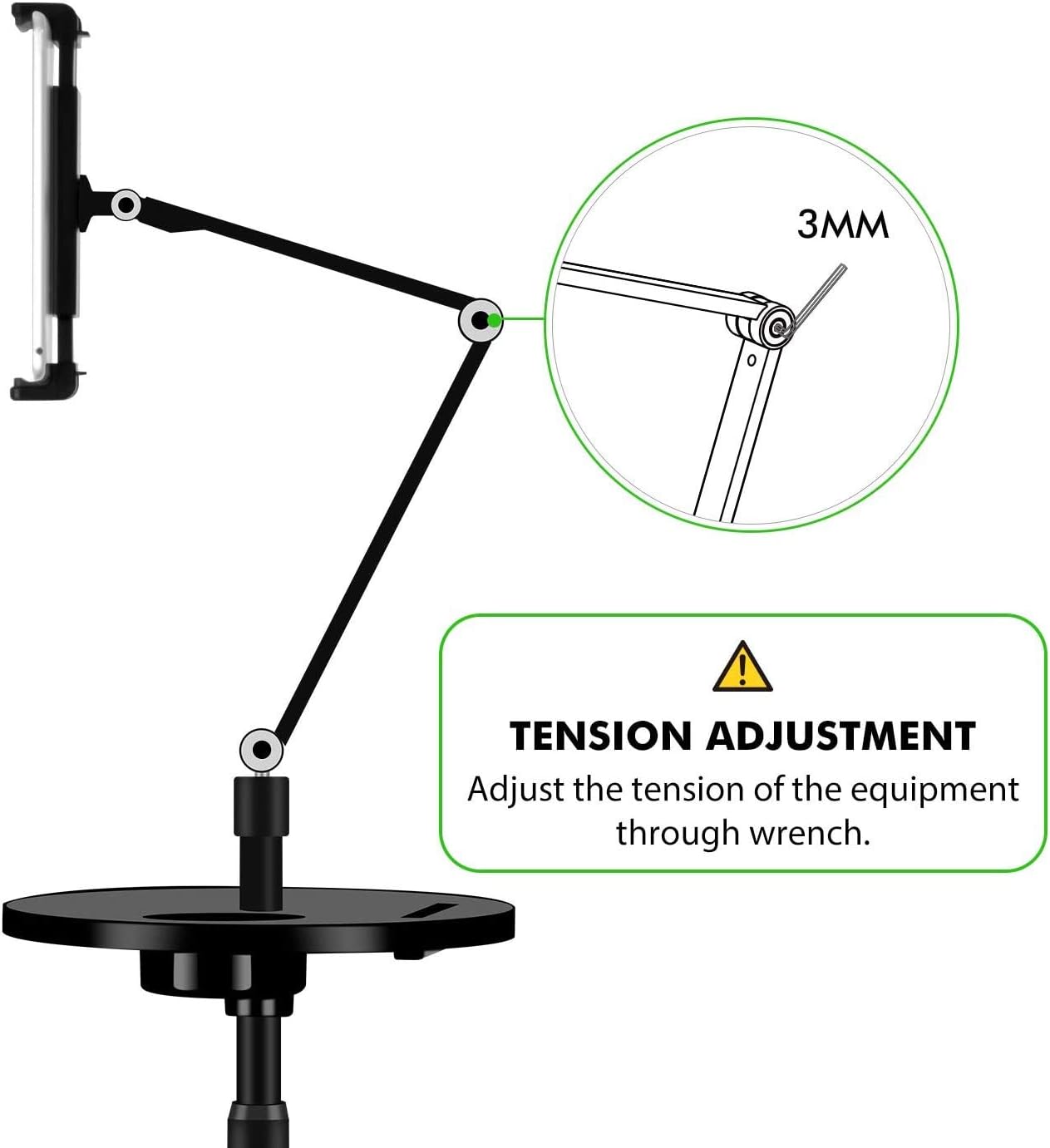 Thingy Club Tablet Floor Stand, Holder for iPad,Applicable to 3.5~6 inch Smart Phone and 7~10 inch Tablet Such as iPad - Image 3