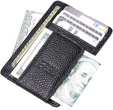 IVESIGN Slim Front Pocket Wallet RFID Blocking Money Clip Magnet Thin Credit Card Holder (Black)