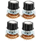 uxcell 2P6T 1Deck Band Channel Rotary Switch Selector with Plastic Knob | 4Pcs 2 Pole 6 Throw