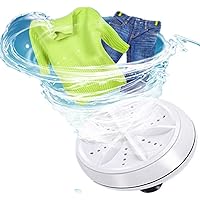Coolcycling WAQIA Mini Washing Machine Personal Rotating Turbine Washer, Portable Ultrasonic Turbine Sterilization…