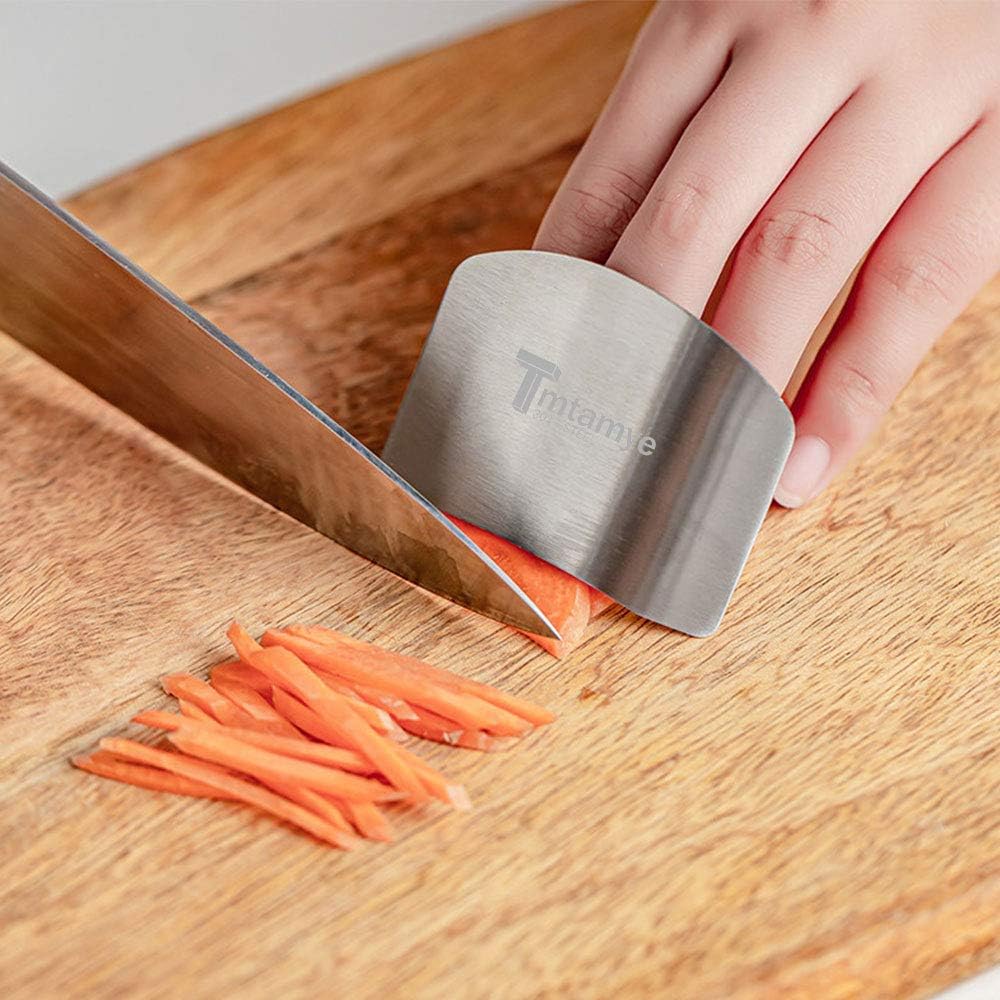 Tmtamye Finger Guard for Cutting Vegetables, 304 Premium Stainless Steel Slicing Tools 5 Pcs, Finger Guards for Cutting, Knife Chopping Safe Cutting Protector for Fingers Kitchen Tools: Kitchen & Dining