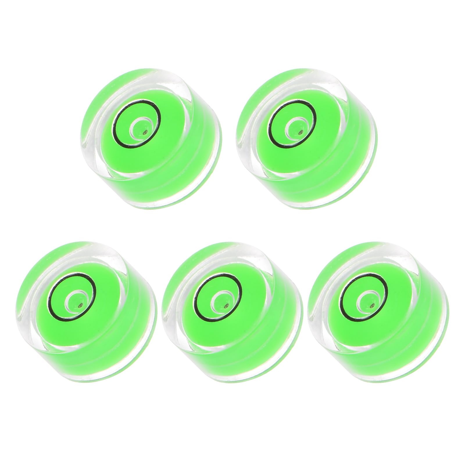 Kozelo 5pcs Small Circular Bubble Spirit Levels - [12mm Diameter 6mm Thickness] Mini Round RV Level Leveling Tools for Travel Trailer Turntable Camera, Green