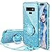 OCYCLONE Galaxy Note 9 Case, Glitter Luxury Cute Phone Case for Women Girls with Kickstand, Bling Diamond Rhinestone Bumper with Ring Stand Compatible with Galaxy Note 9 Case for Girl Women - Blue