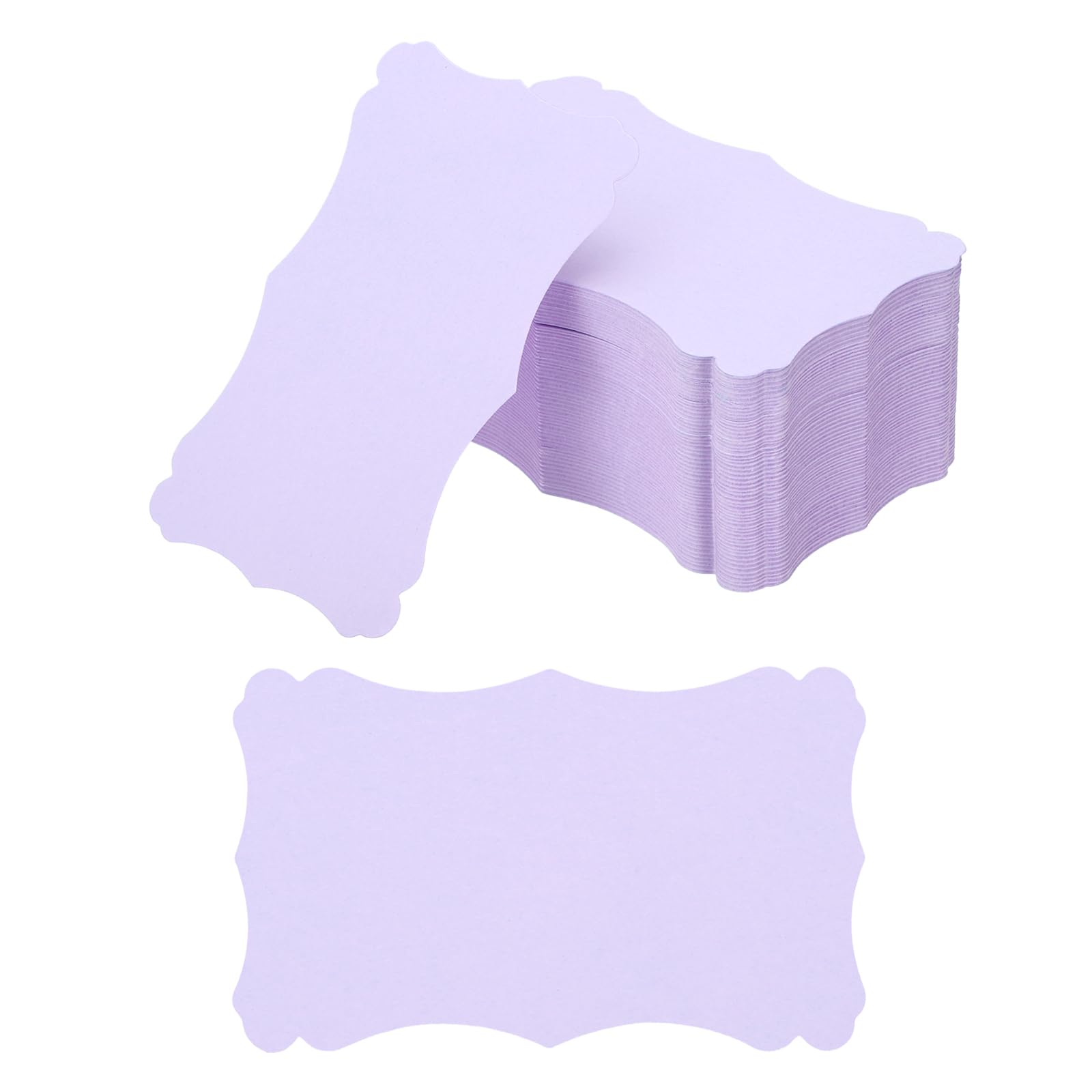 PATIKIL 3"x5" Blank Paper Business Cards, 200 Pack Small Index Flash Cards Words Message Note Card Mini Paper Tags Lace for DIY Gift, Light Purple