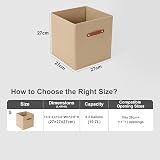 Amazing Tour 4 Pcs Cube Storage Boxes 27x27x27 Khaki Foldable Fabric view 4