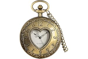 Fogitbok Vintage Quartz Pocket Watches for Men with Chains Pendant Pocket Watch Women’s Necklace Watches Unique Designs with Box