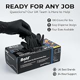 UK BEST BRANDS 100 Black Nitrile Disposable Gloves Medium Heavy Duty view 6