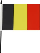 AZ FLAG Belgium Table Flag 5x8 in Polyester with Pole & Black Base view 2