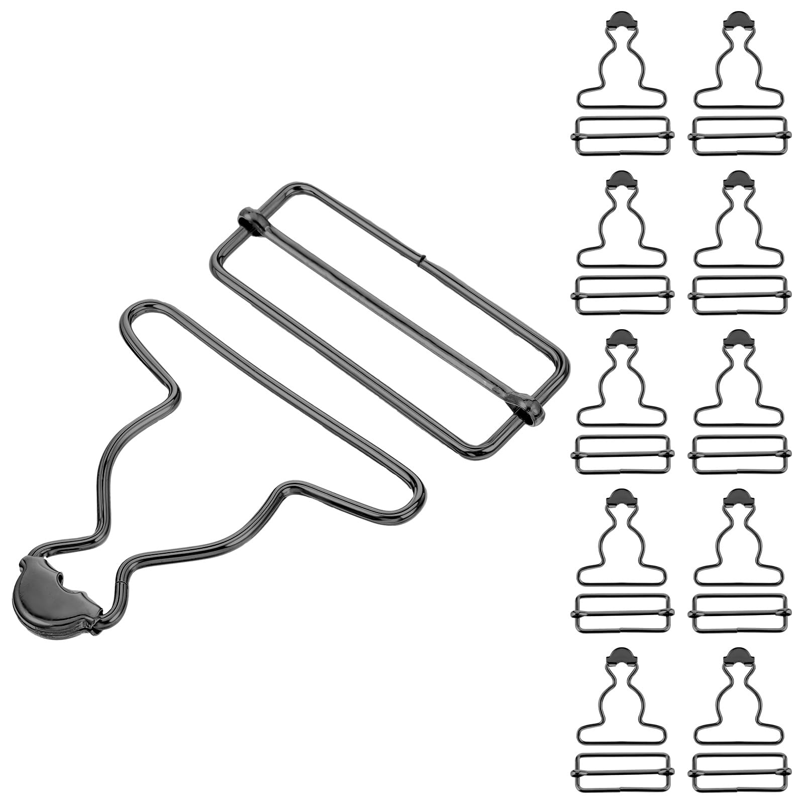 Photo 1 of 10 Pairs Overall Clasp Replacement 2 Inch Inside Overall Buckles Replacement with Rectangle Buckle Sliding Bar for Overall Bib Pants Trousers Jeans Jacket Overall Clips Replacement Hooks for Overalls