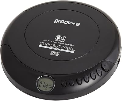 Groov-e RETRO Compact CD Player Black - Anti-Skip, Programmable,