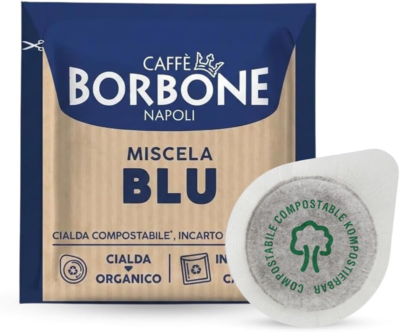 Cápsulas Compostáveis, Mistura de Café Azul - 150 Cápsulas - Compatíveis com o Sistema E.S.E Cápsulas de Papel de 44 mm