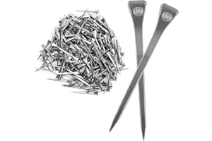 MOKERNALI 250 PCS E6 Horseshoe Nails, 2 Inches Stainless Steel Horseshoe Nail, Easy Carry Hoof Peg Securing Firmly Horse Tool Accessory for Horse Training