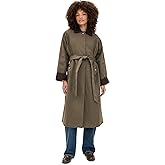 MOON RIVER Women's Corduroy Detail Trench Coat
