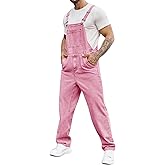 Runcati Men's Denim Bib Overall Jean Romper Trousers Adjustable Strap Workwear Slim Fit Jumpsuit