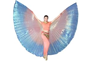 TMZAQH Women Professional Belly Dance Wings 360 Degree Angle Wings with Sticks and Bag.