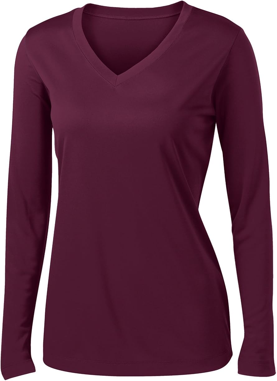 Animal Den Ladies Long Sleeve Moisture Wicking Athletic Shirts Sizes XS-4XL: Clothing