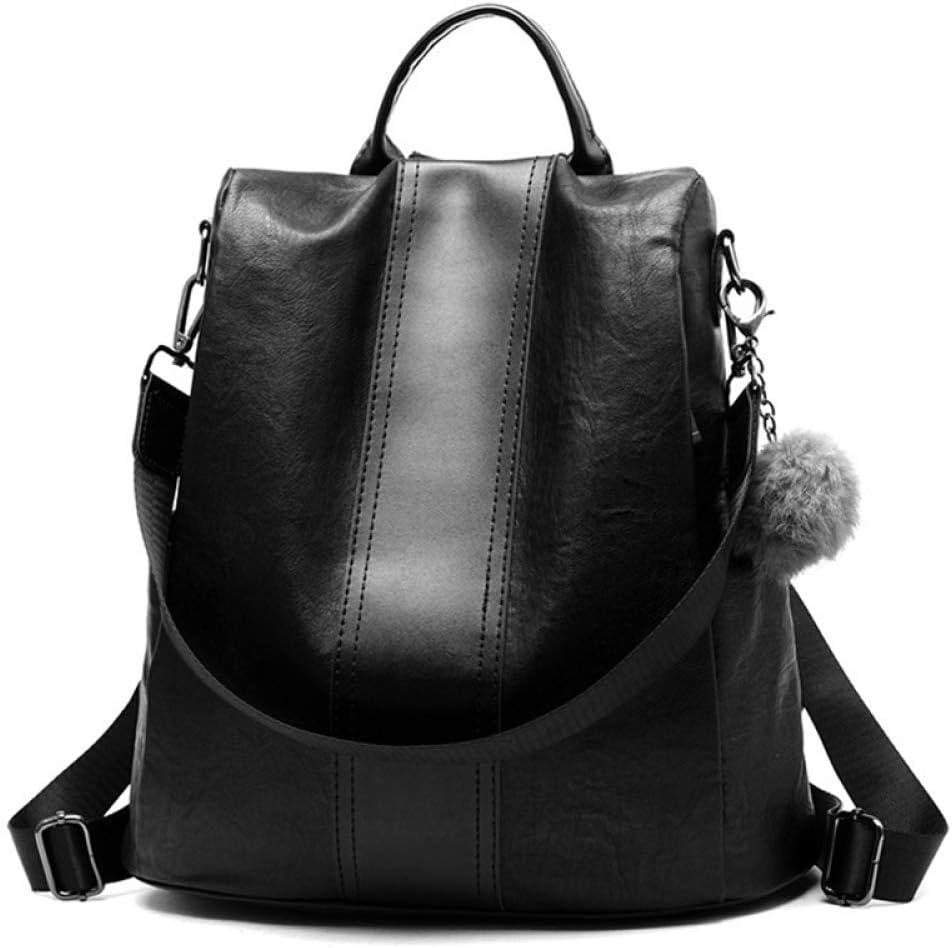 DFDEVF Women's backpack Quality Leather Anti-Thief Women Backpack Large Capacity Hair Ball School Bag For Teenager Girls Male Travel Bags