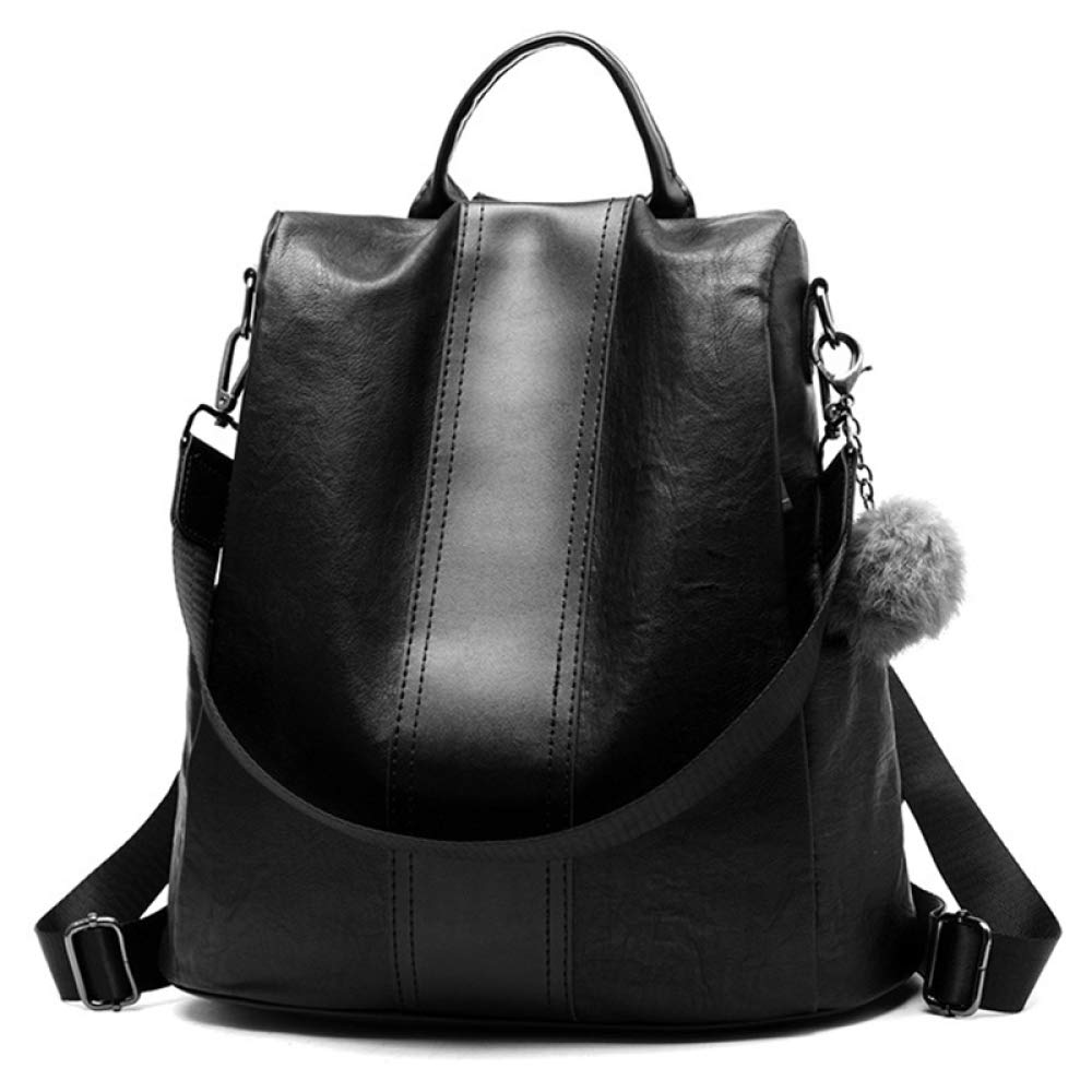 DFDEVF Women's backpack Quality Leather Anti-Thief Women Backpack Large Capacity Hair Ball School Bag For Teenager Girls Male Travel Bags