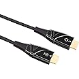 Amazon Basics HDMI Fiber Optic Cable, 18Gbps High-Speed, 4K@60Hz, 2160p, 48-Bit Color, Ethernet Ready, 50 Foot, Black