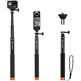 K&F Concept MS21 Invisible Selfie Stick for GoPro insta360 X5，Carbon Fibre Selfie Stick Tripod with Adapter for Insta 360 Ace
