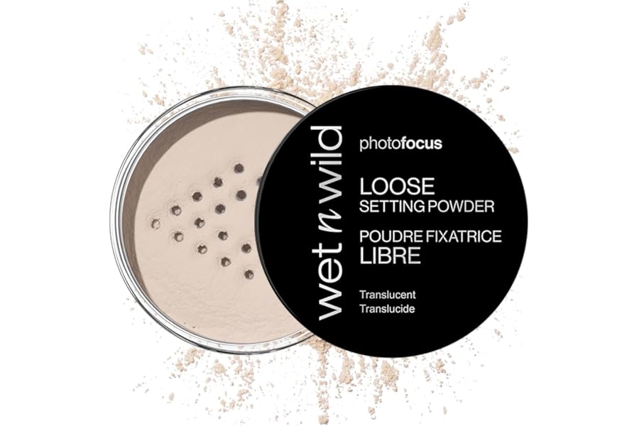 wet n wild Photo Focus Loose Baking Setting Powder, Highlighter Makeup, Fair to Medium & Tan Skin Tones – Translucent
