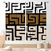 African Mudcloth Curtains, Bohemian Modern Abstract Geometric Print Tribal Africa Ethnic Pattern Boho Blackout Window Curtains for Living Room Bedroom Kitchen Bathroom 2 Panels, 42"x45" Inch