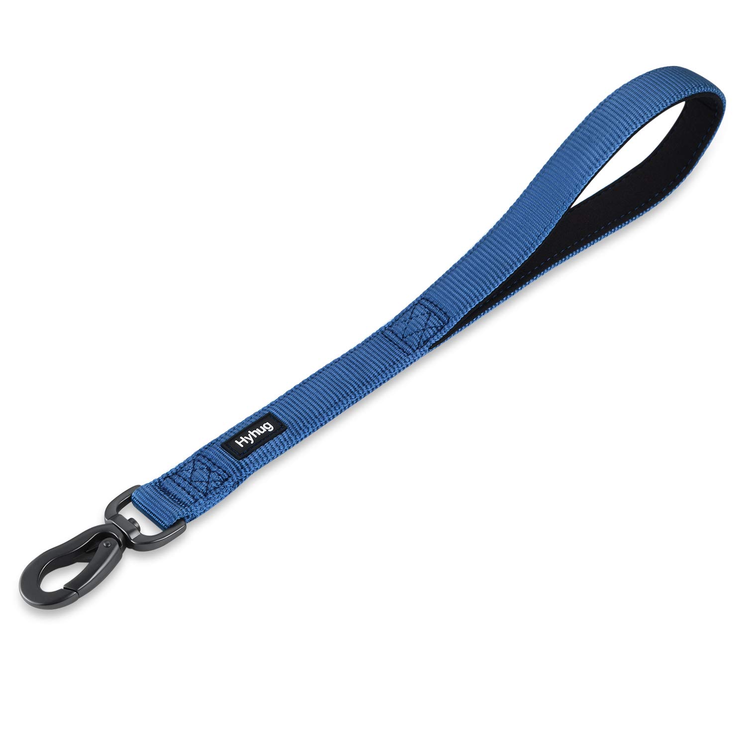 Premium Durable Nylon Short Lead with Soft Padded Neoprene Lined Handle for Medium Large Giant Boy and Girl Dogs -Walking, Professional Training, Daily Use Lead. (Classic Blue)