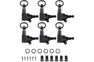 Guitar Tuning Peg, 6 Pcs Hollow Handle Tuning Pegs Machine Heads for Acoustic Electric Guitar Accessory (Black 6R)