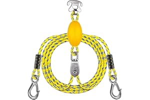 SELEWARE Heavy Duty Boat Tow Harness for Tubing, Boat Tow Rope with Stainless Steel Quick Connector, Heavy Duty Self Centering Tow Harness for Boat Water Sport Jet Ski Wakeboarding
