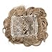 Messy Curly Combs Hair Bun Extensions Easy Stretch Hair Dish Chignon Clip in Updo Hairpiece Ponytail Scrunchy Accessory for Women Dark Blonde Mix Bleach Blonde