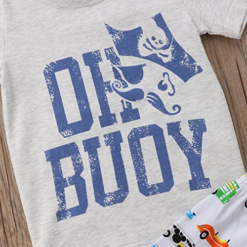 Baby Boys' 2-Piece Outfit Set Tee and Shorts (Grey 2, 4T) - Thumbnail 5