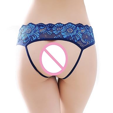 Women Sexy Floral Lace Crotchless Panties Embroidery Low Waist