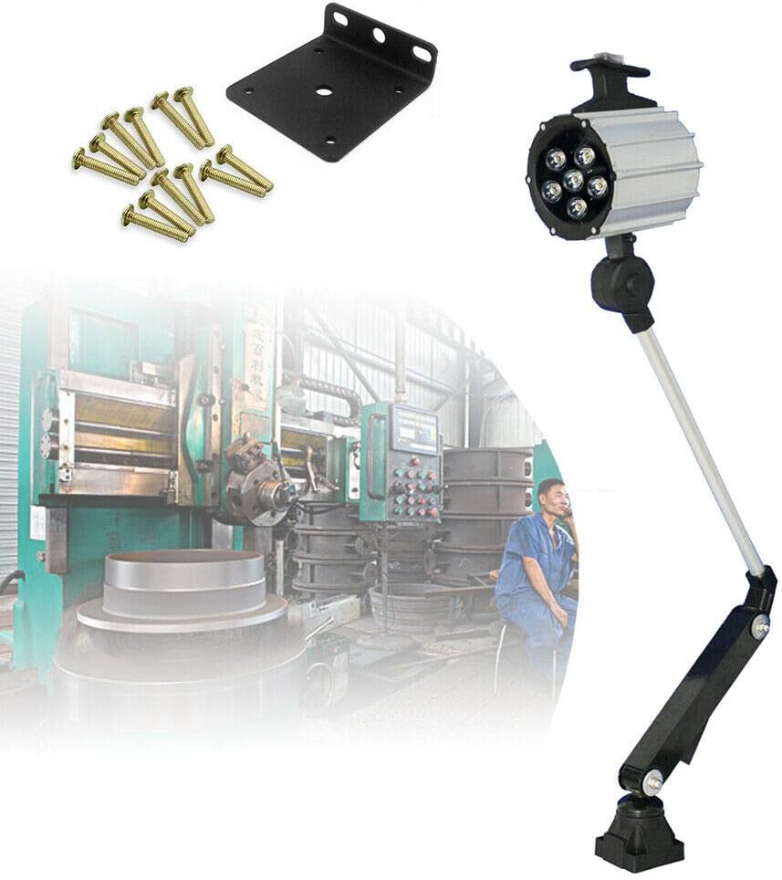 LED Work Light Waterproof Lathe Working Light Illumination Light Lamp 6W Adjustable LED Work Light Spot Beam for Lathe CNC Milling & Drilling Machine