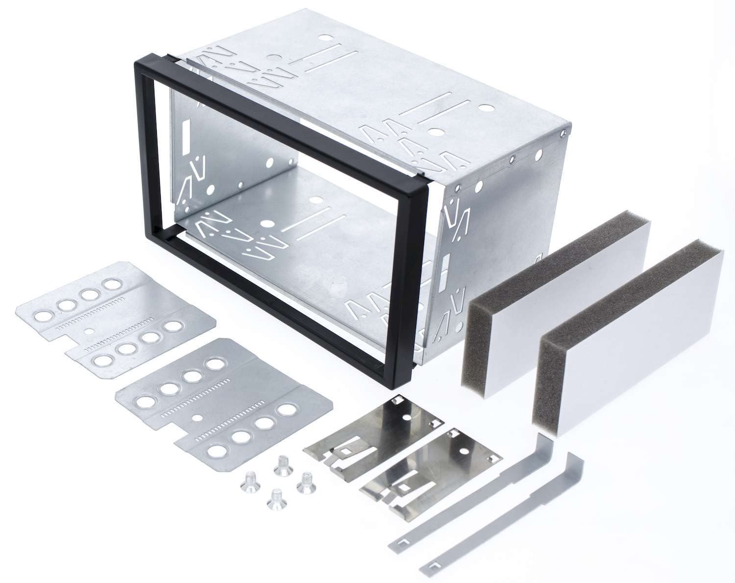 Audioproject A386.1-20 Car Radio Fascia Set 2 DIN Compatible with Opel Agila Astra Corsa C Combo Omega Vectra Meriva Vivaro Zafira Suzuki Double DIN Mounting Frame Light Silver