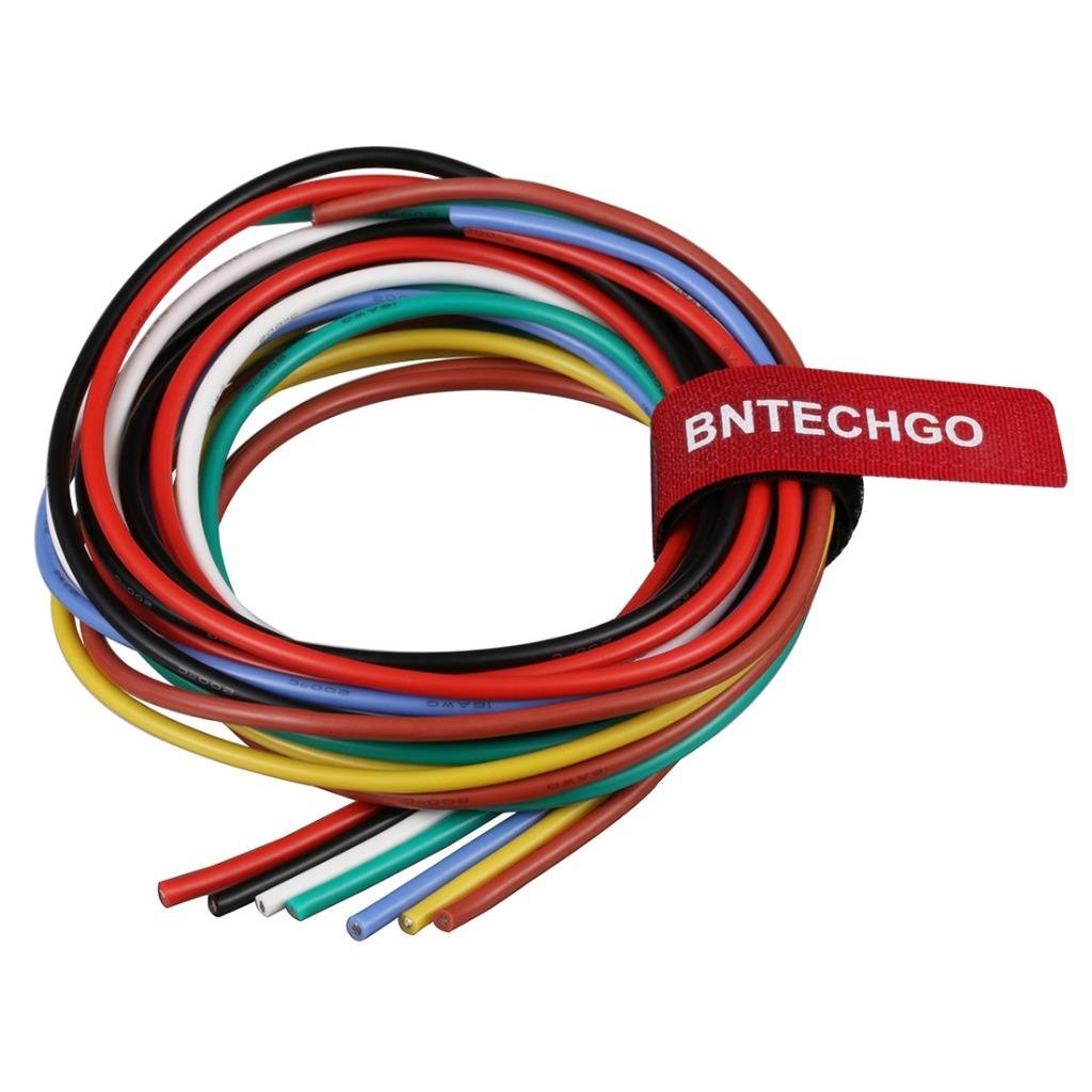 BNTECHGO 16 Gauge Silicone Wire Kit Ultra Flexible 7 Color High Resistant 200 deg C 600V Silicone Rubber Insulation 16 AWG Silicone Wire 252 Strands of Tinned Copper Wire Stranded Wire Cable