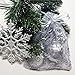 50 Organza Gift Bags (White with Silver Details, 4.5