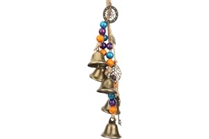 Baluue Witch Bell Hanging Decor Colorful Beaded Wind Chime for Door Wall Mount, Protective Witch Wind Bells