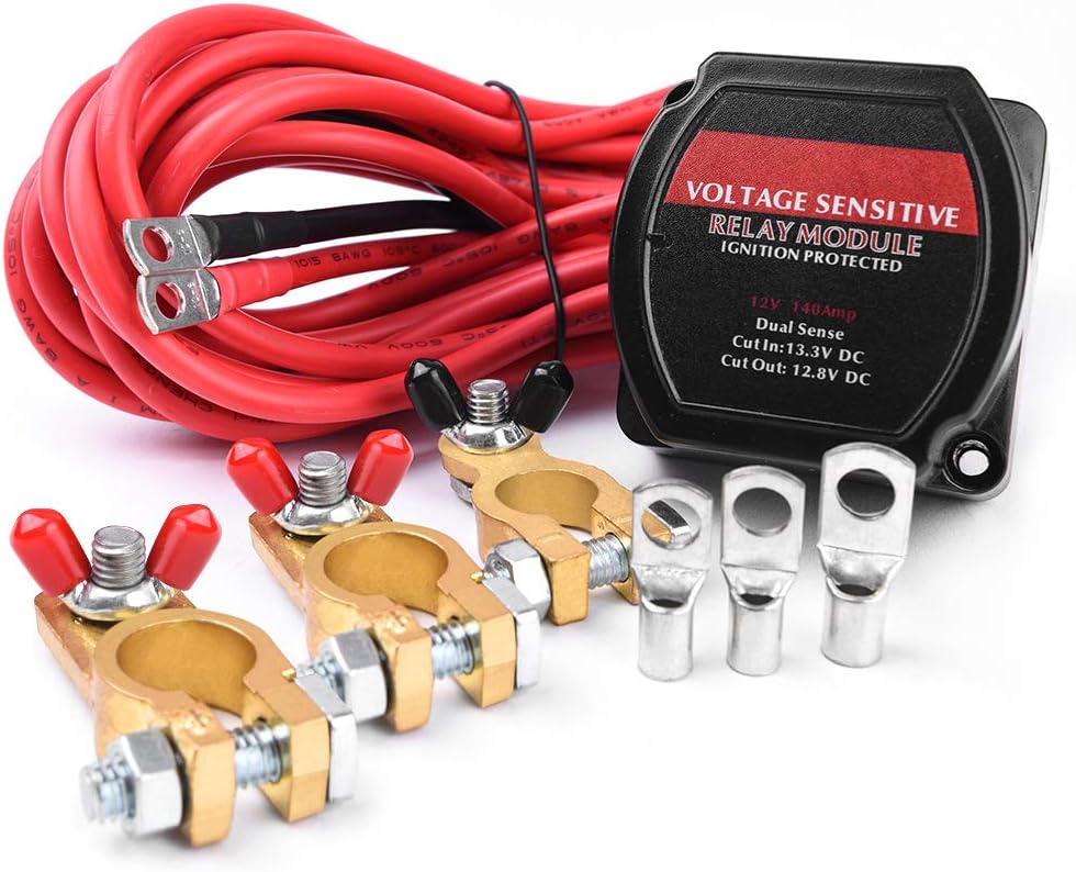 MICTUNING 12V 140A Smart Dual Battery Isolator VSR Voltage Sensitive