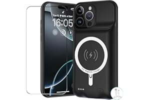 YINGYKJ Battery Case for iPhone 16 Pro Max, Upgraded 12000mAh Battery Pack Rechargeable Charger Case with Wireless Charging Compatible for iPhone 16 Pro Max (6.9 inch) External Battery Charging Cover (Black)