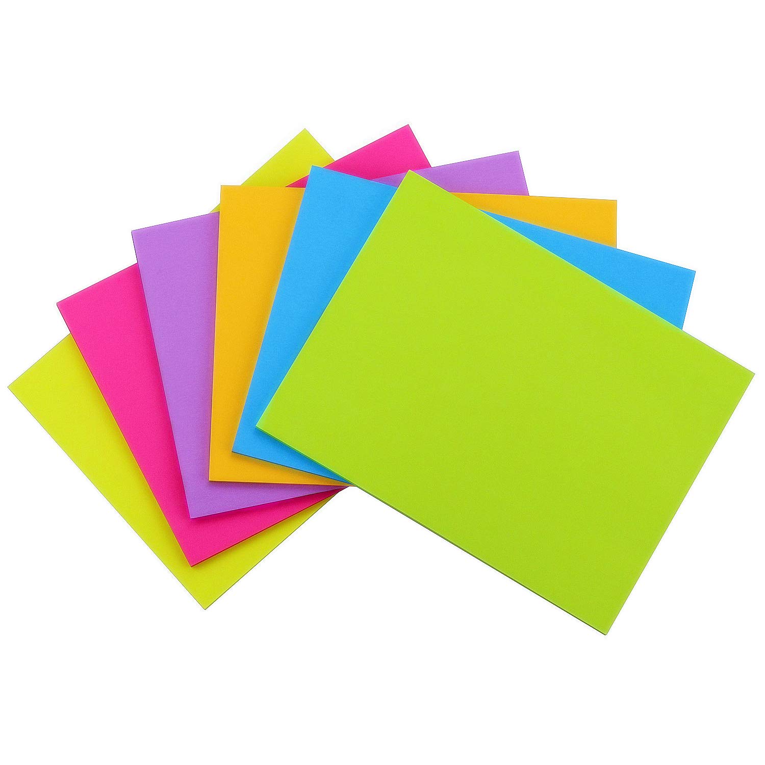 Early Buy Sticky Notes 8x6 in Self-Stick Notes 6 Bright Color 6 Pads, 45 Sheets/Pad