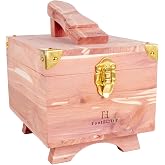 FootFitter Grand Cedar Shoe Shine Valet Box with Stand, USA Grown Wood | Premium Cedar Wood Storage Case with Stand &amp; Shoe Rest for Polishing Space &amp; Shoe Care Accessories