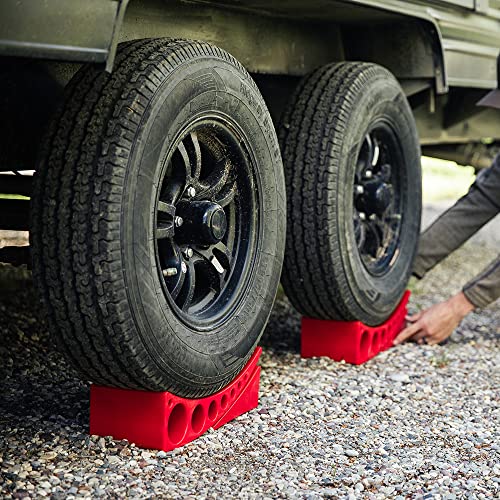 ANDERSEN HITCHES RV Accessories 2Pack Camper Leveler Blocks w/Rubber mats and Sturdy Bag w