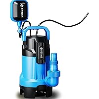 FOTING Submersible Water Pump, 1.5HP 6300GPH Sump Pump for Basement & Pool Draining, Submersible Pump with Float Switch, Seal