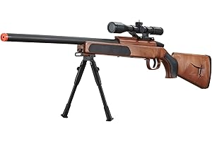 GOLDENBALL 420 FPS Durable Polymer MK51 Bolt Action Airsoft Sniper Rifle Full Metal Bolt w/Scope