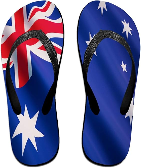 SLHFPX Mens Flip Flop Slippers Flag of Australia Rubber